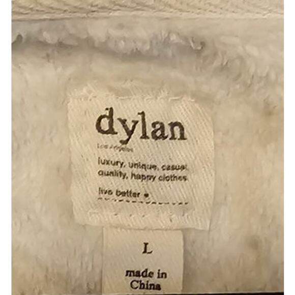 Dylan Los Angeles Faux Fur Hoodie – Size L – Cream Dots Pullover Cozycore - Picture 4 of 5